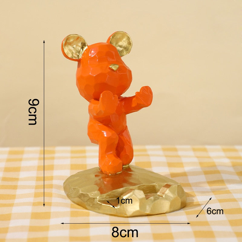 Home Decor Mini Bear Phone Stand Figurine