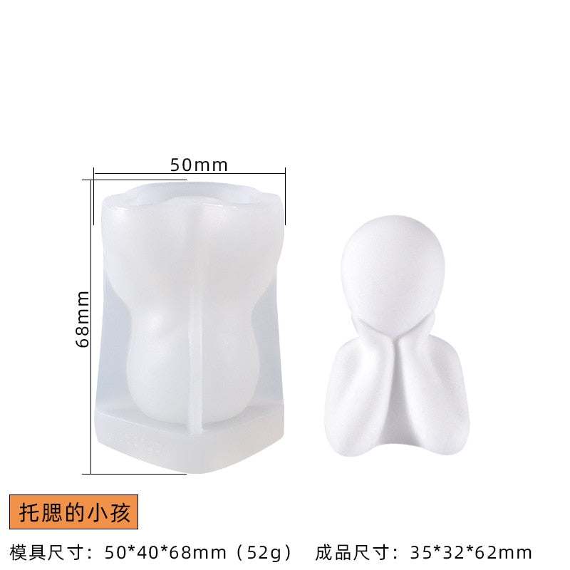 Abstract Human Face Aromatherapy Candle