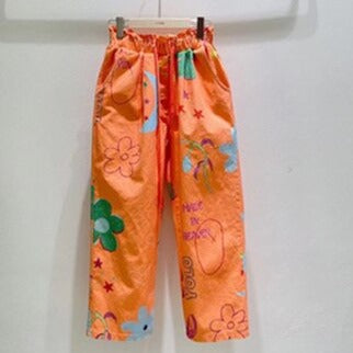 Summer Women Painted Printed Cropped Pants
