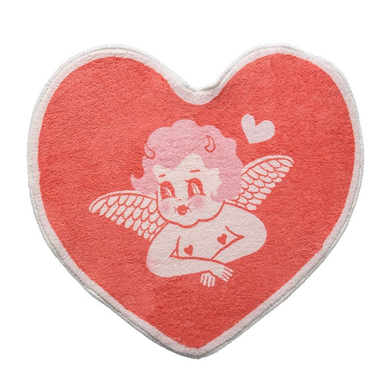 Cute Girly Heart Shape Bathroom Mat