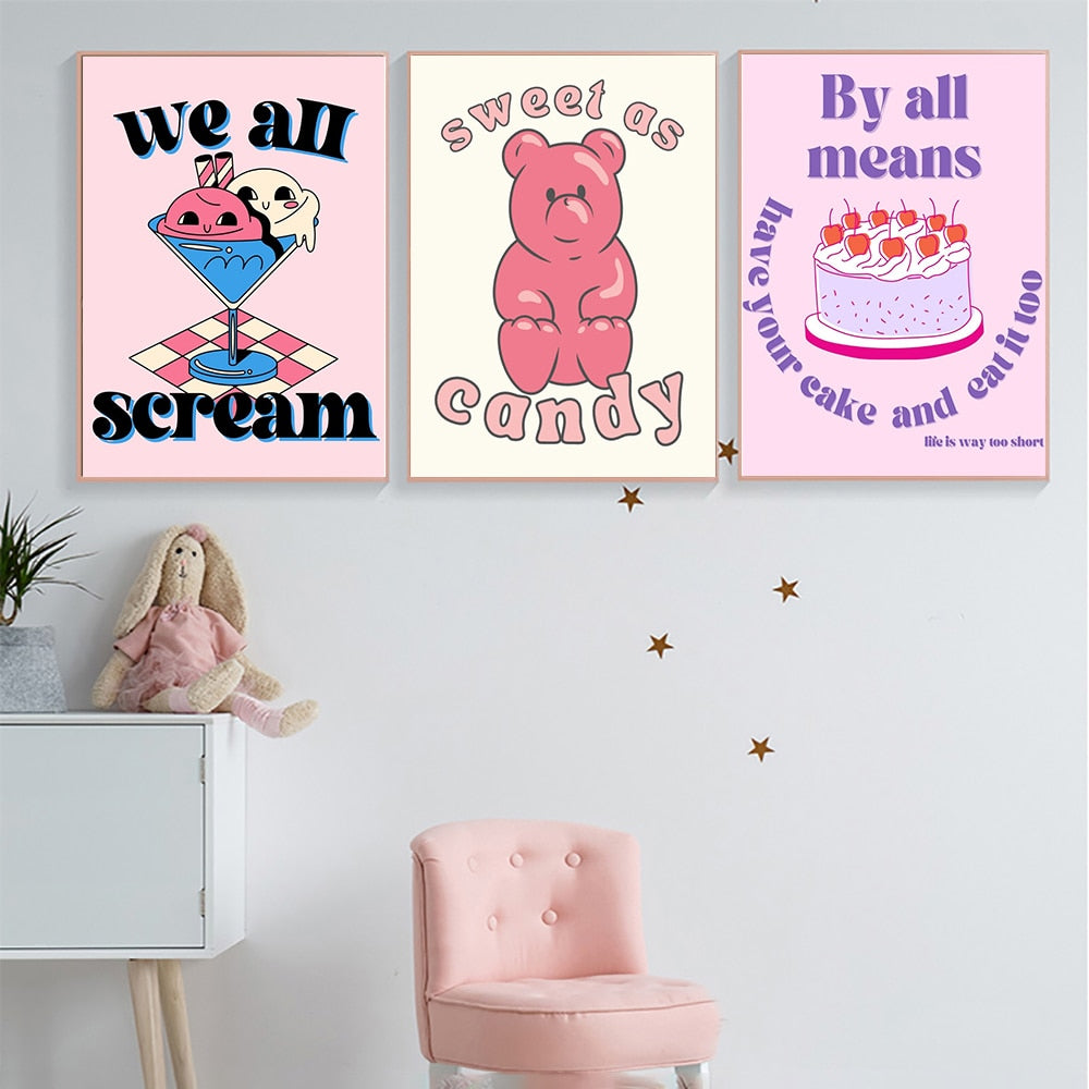 Cute Cartoon Wall Decor Canvas Poster