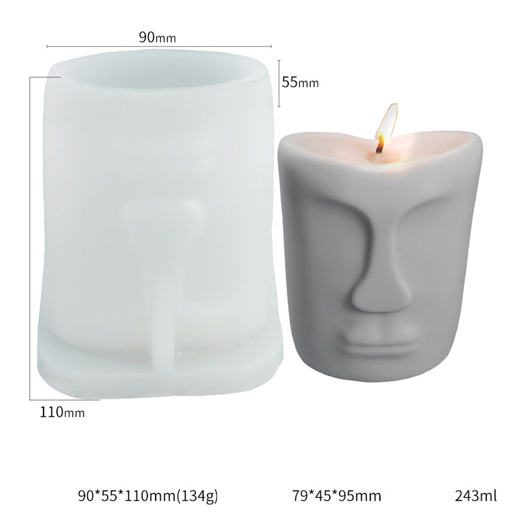 Abstract Human Face Aromatherapy Candle