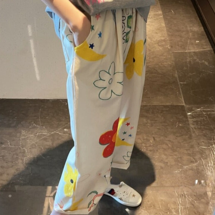 Summer Women Painted Printed Cropped Pants
