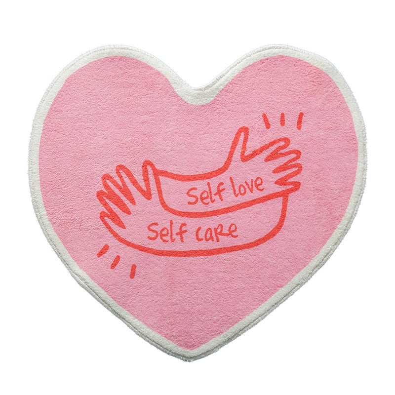Cute Girly Heart Shape Bathroom Mat