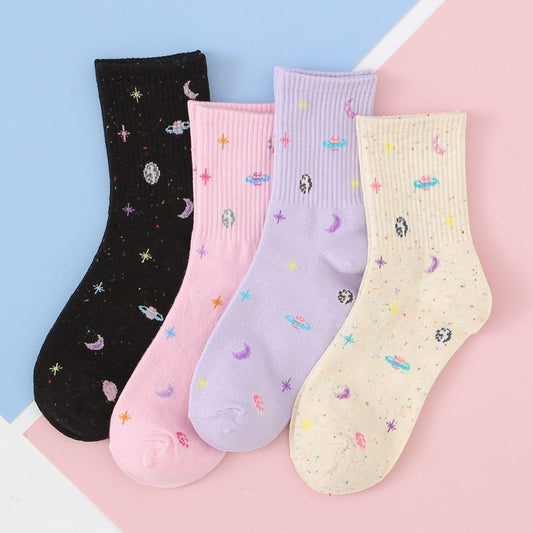 Cute Moon and Stars Women's Socks