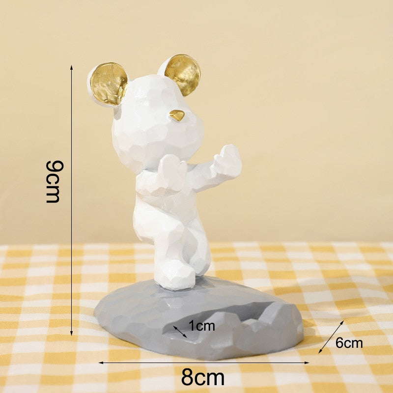 Home Decor Mini Bear Phone Stand Figurine