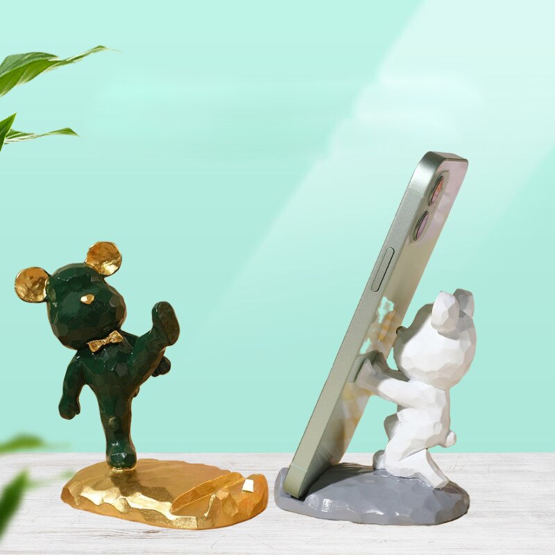 Home Decor Mini Bear Phone Stand Figurine