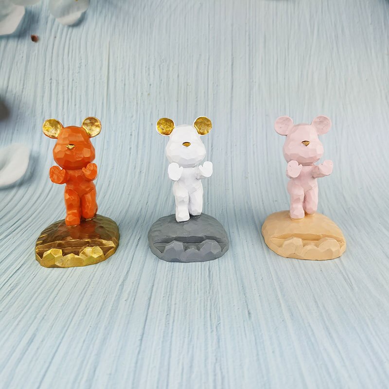 Home Decor Mini Bear Phone Stand Figurine