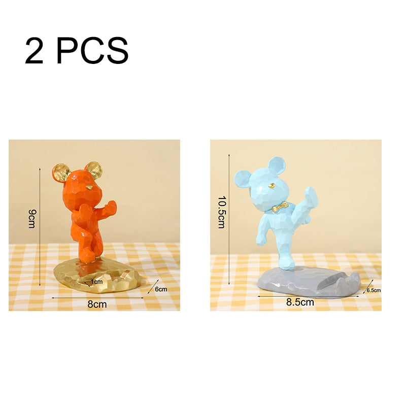 Home Decor Mini Bear Phone Stand Figurine