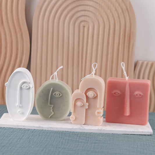 Abstract Human Face Aromatherapy Candle