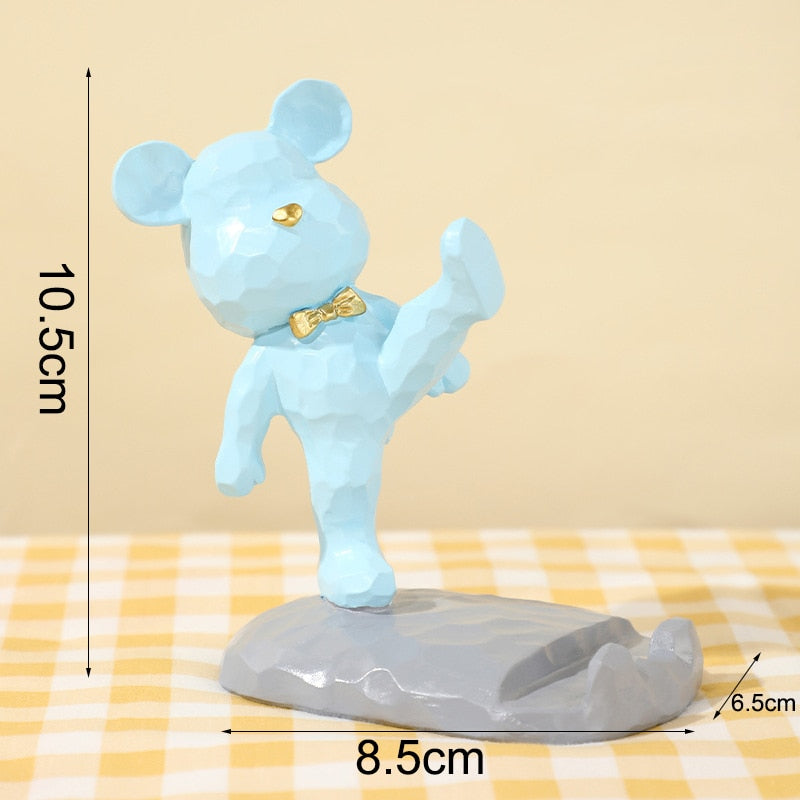 Home Decor Mini Bear Phone Stand Figurine