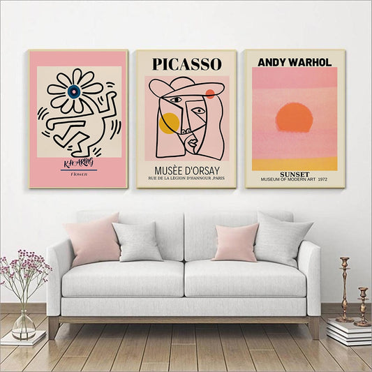 Woman Line Abstract Wall Art Canvas