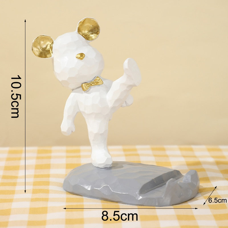 Home Decor Mini Bear Phone Stand Figurine