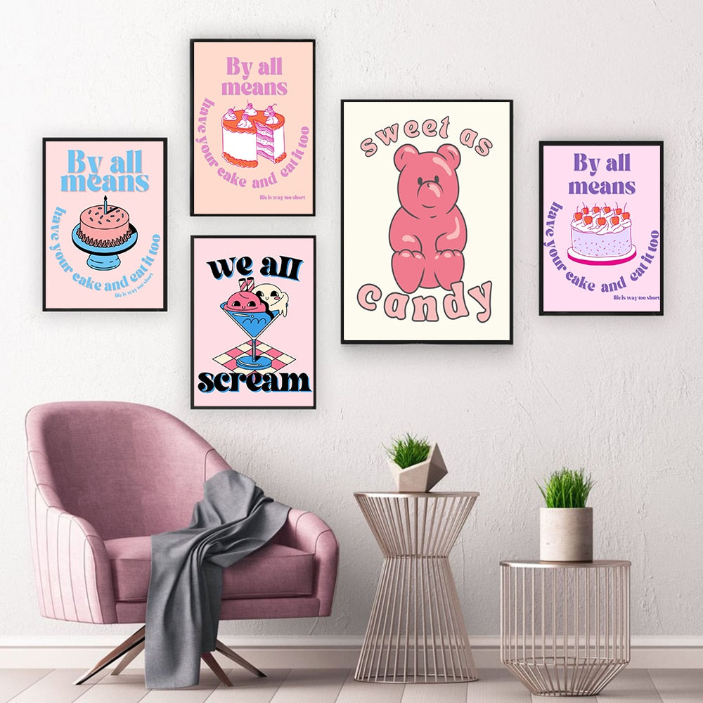 Cute Cartoon Wall Decor Canvas Poster