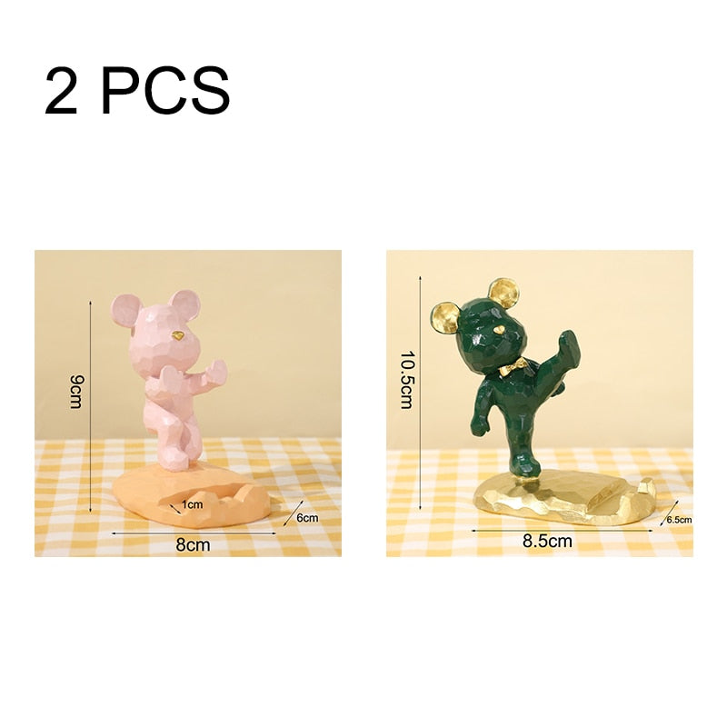 Home Decor Mini Bear Phone Stand Figurine