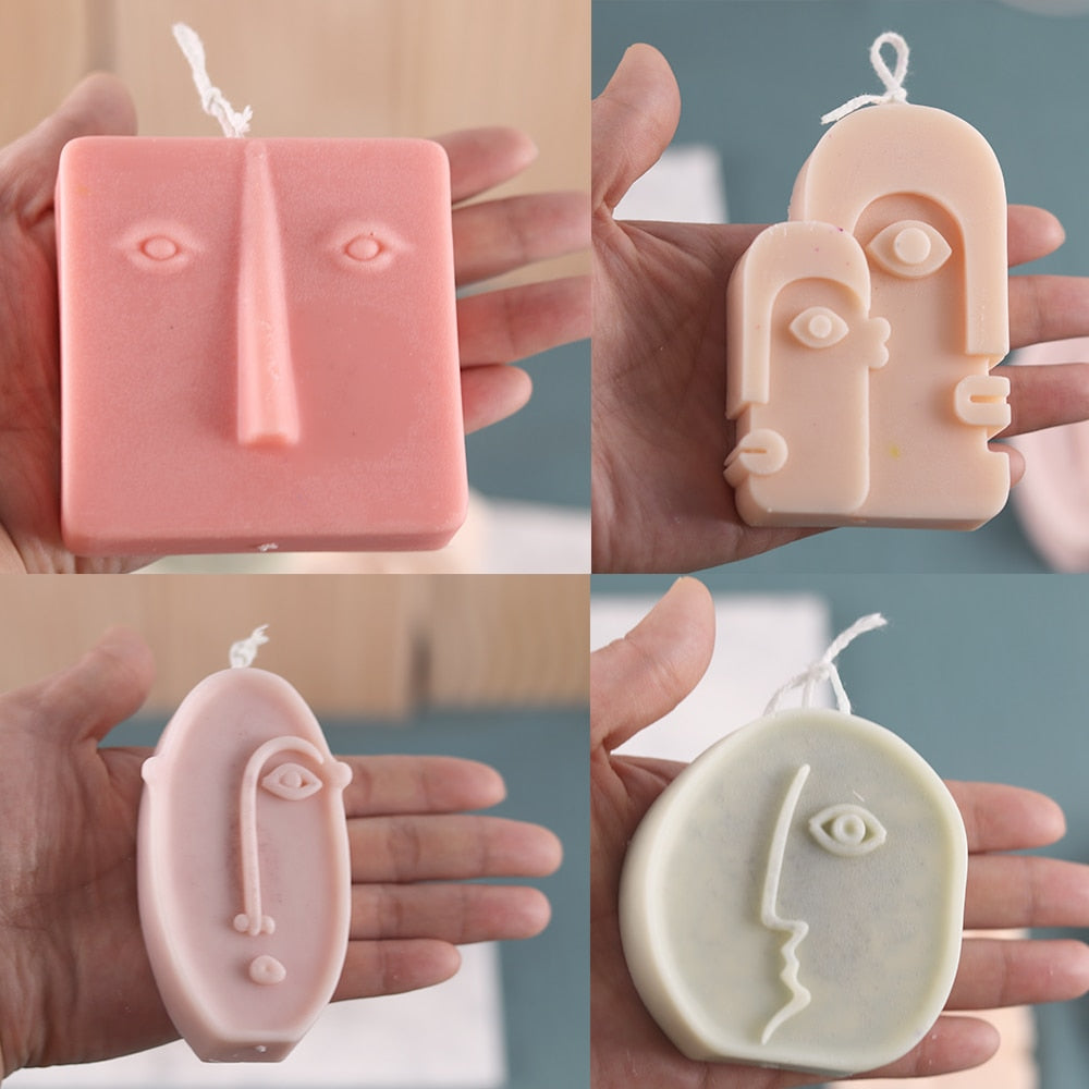 Abstract Human Face Aromatherapy Candle
