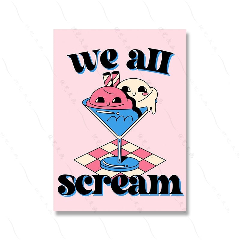 Cute Cartoon Wall Decor Canvas Poster