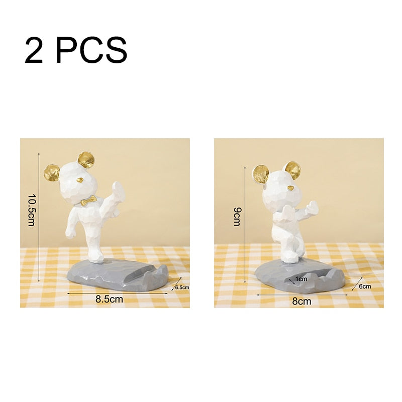 Home Decor Mini Bear Phone Stand Figurine