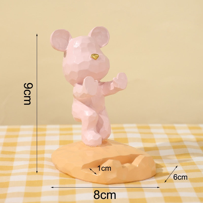 Home Decor Mini Bear Phone Stand Figurine