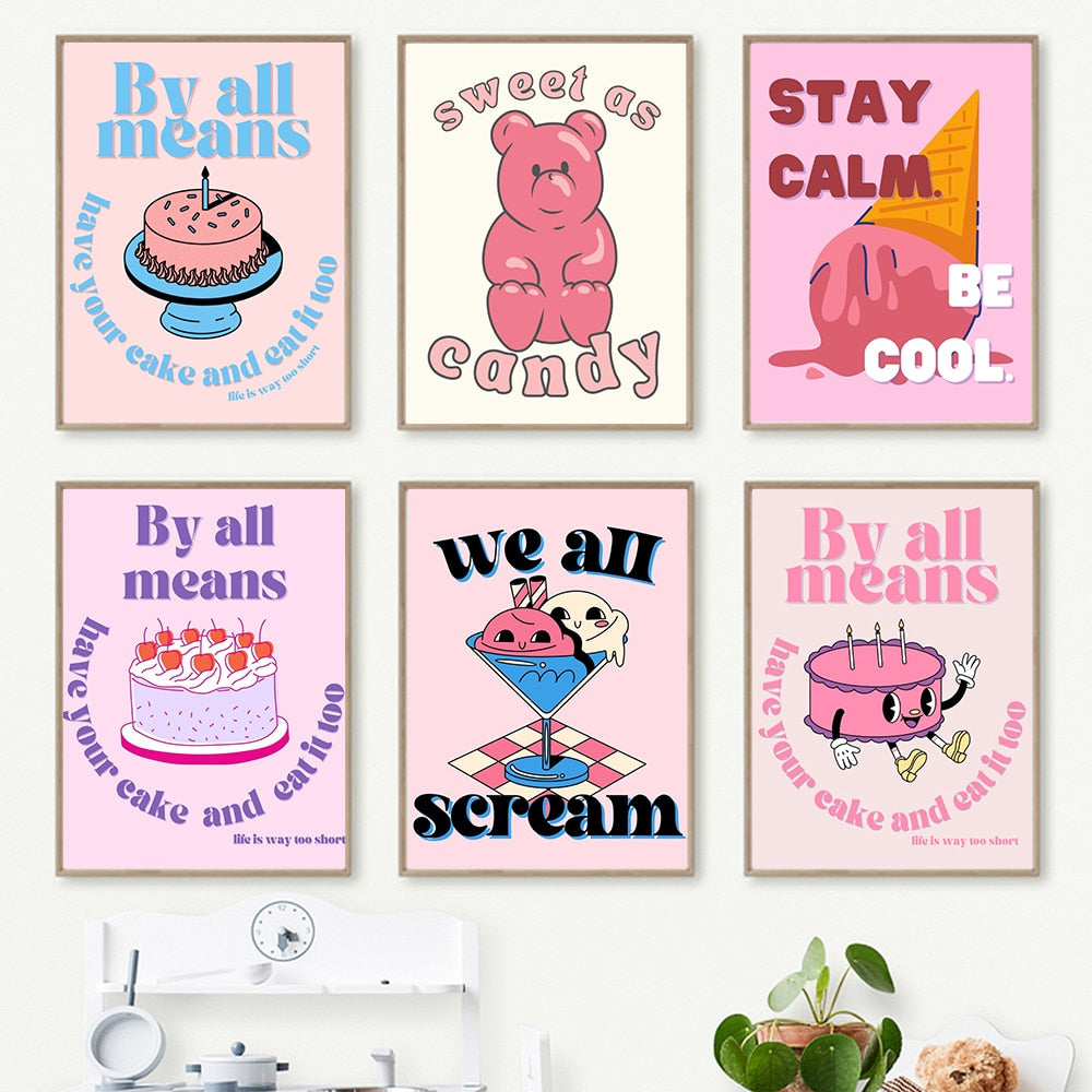 Cute Cartoon Wall Decor Canvas Poster